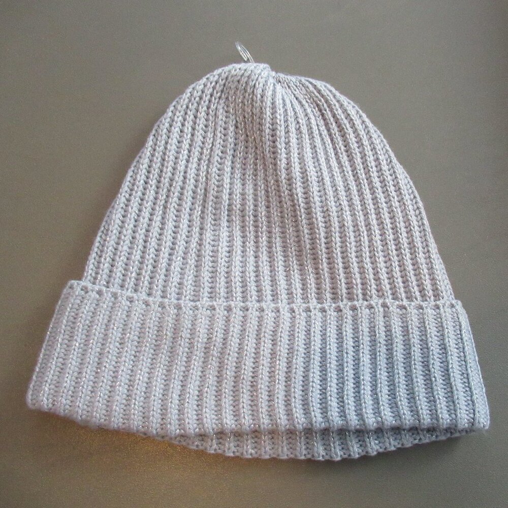 Style & Co. Women's Shine Cuff Beanie Hat, Gray Metallic Sparkle, One Size